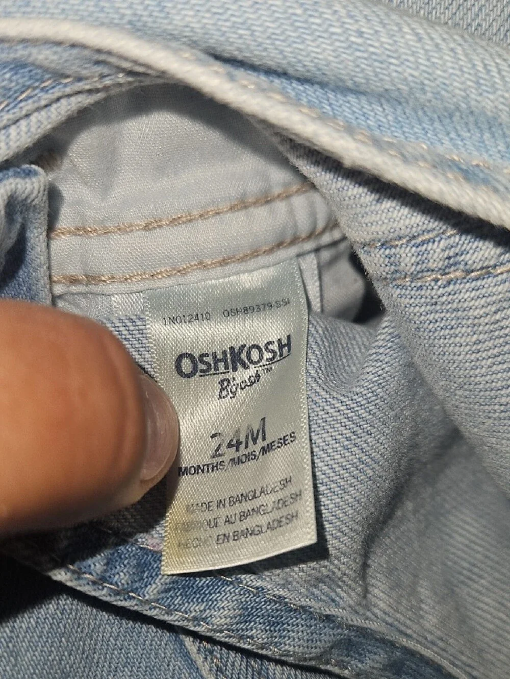 OshKosh B'gosh Light Blue Heart-Print Denim Overalls